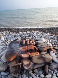 Довелось как-то отдыхать в пос. Аше, недалеко от Сочи, там речка горная тоже после дождей много сухостоя выносит в море, потом с моря на пляж выбрасывает.. Ну так я даже очень ничего так заценил фишку.. На гальке под солнцем очень быстро высыхает, и к вечеру - вуаля - бесплатные дрова для костерка на котором и мяско пожарить можно, и закат с огнем веселее встречать