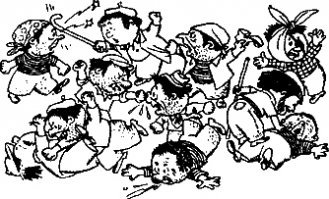 Скорее всего, у тёток там плей-офф... И битва всех со всеми. Это фича такая: в мешках, без опознавательных знаков... Вообще не ясно, кого- ты пи$дишь, кто- тебя... Лично по мне- развлекуха сомнительная, но если людям нравится и это мне не мешает..."В конце должен остаться только один!"(с)