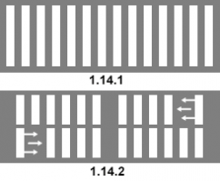 читай внимательно картинку, которую сам приложил, там первые же слова: "При отсутствии разметки ... ". А разметка присутствует, соответственно отсутствие знаков не исключает наличие перехода конкретно в этом месте
и для умственно отсталых: переход там, где нанесена разметка 1.14.1 или 1.14.2 независимо от наличия знаков 5.19.1 и 5.19.2