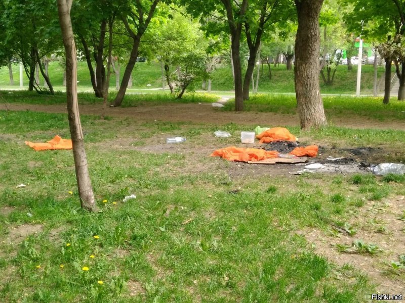 Москва, ЦАО, Пресня, сквер на берегу Москва-реки. Это остаётся каждый день после "отдыха" "гостей столицы" и гастарбайтеров. И да, на 4-м фото - ср@ный памперс Боремся с ними уже несколько лет подряд, но нет, москвичи, "зажравшиеся суки мерзкие", не дают простым людям спокойно отдохнуть, требуют убирать за собой.