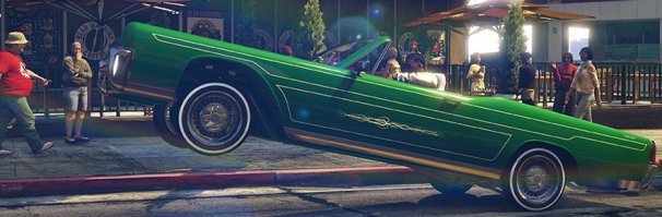 Просто заниженная - это одно, а лоурайдеры - несколько другое. 
Просто авто явно на спущенной пневме или гидравлике, ибо слишком низко даже для "долбо@бов" :)
И колеса характерные, они такие не ставят.