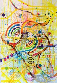 рисунок неандертальца. современный художник Самуэль Леви-прогресс очевиден. квадрат малевича нн  рассматриваю