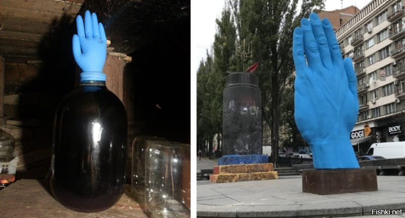 #зимаблизко? В центре Киева установили гигантскую синюю руку