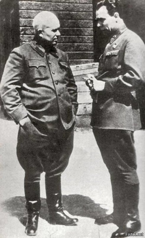Никита Хрущёв и Леонид Брежнев.  1942 г.