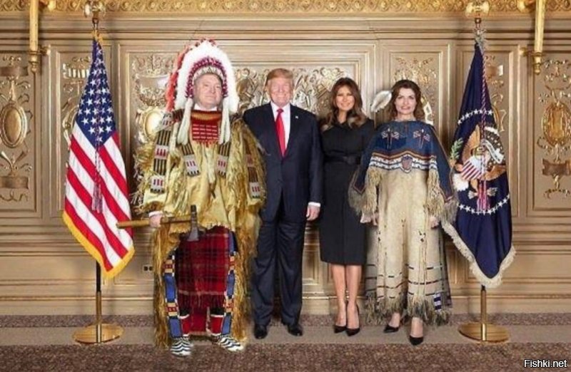 Порошенко пытается выдать за подлинные фото с картонным Трампом