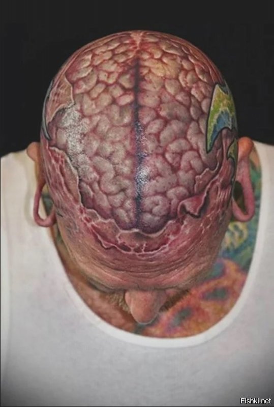Во! Для дибилоидов такую татуировку надо набивать. Хоть на коже пусть будет мозг, раз в голове не предусмотрено.
