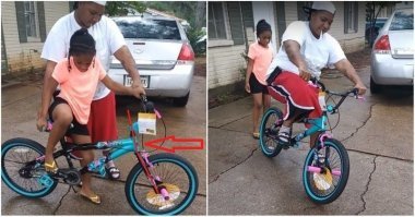 Вилка уже сломана. Или разобрана. И то, как юная барышня осторожно, не касаясь велосипеда "не может" на него сесть, как бы намекает на фейковость этого ролика. Впрочем это ИМХО.