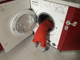 Мой младший затеял стирку :)