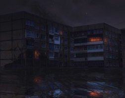 Видно, что художник-гуманитарий и ни разу не инженер. Такие дома сборные из несущих ж/б плит, в них нет абсолютно никаких колонн, которые мы видим здесь на первых этажах.