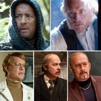 В фильме "Облачный атлас" Том Хэнкс, Хэлли Бэрри, Хью Грант, Джим Стёрджесс сыграли по шесть ролей. Другие артисты - от одной до пяти.