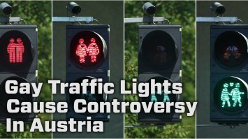 8.В Вене некоторые светофоры показывают не какого-то одного печального пешехода, а гомосятские влюблённые парочки. Welcome to rainbow world, you, barbarian homophobe !