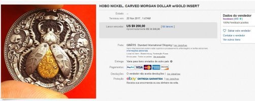 Человек созидает, создаёт такую красоту и у него в инсте всего 73 тысячи подписчиков и на фейсбуке порядка 9000. А у всяких бузовых их больше 10 миллионов - как так-то? 

На фейсбуке он написал, что продаёт свои изделия только на убее, не работает на заказ и все изделия только в одном экземпляре. Были случаи, когда люди хотели заказать такую же монету/зажигалку - он отказал. Про цену тоже написал, что не знает, сколько стоит та или иная вещь - везде ставит старт 0,99 центов. А уж покупатели на убеевском аукционе сами повышают ставку. 

Умница, конечно. Талантище!
Монета с жуком, кстати, в итоге была продана за 9 тысяч долларов.