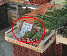 Пучок редиски 13 евро (около 970 рублей)!!!!!