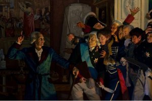 "Смерть Павла I", Рис. С. Чуданов.
Больше похоже на "Павел I посылает господ к куям собачьим"