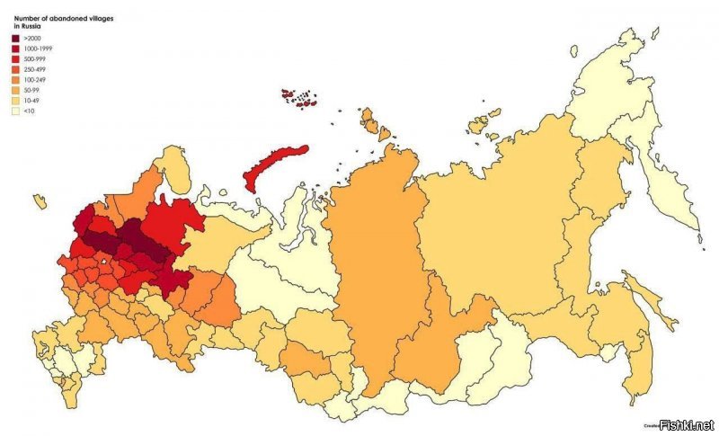 опять Москва... ну, Москва и что? запощу лучше более "веселую" картинку: Количество заброшенных деревень по регионам России(((