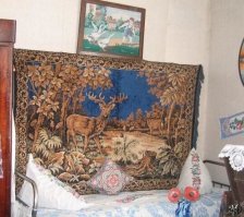 Что то подобное помнится мне из детства. Беленные стены без обоев, панцирная кровать и ковер с оленями.