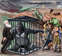 Ага. Большой взрыв чего-то там. Что там взорвалось и почему - никто не знает. Но принято научным людом как точка отсчета вселенной. Всякие звездочки, галактики, туманности, черные дыры ... до рождения Солнчной системы планет.  В том числе Земли и её спутника Луны. Потом эти сгустки магмы поостыли и на Земле в результате химических реакций образовалась вода и кислородная атмосфера. А в воде вдруг появилась одноклеточная жизнь (!) Тоесть всякие атомы образовали молекулы, которые в свою очередь породили... жизнь. Одноклеточное стало делиться и стало многоклеточным. Это многоклеточное плавало в мировом океане, а потом вылезо на сушу и научилось ползать, ходить и бегать. А потом еще и летать. Эволюция шла. Рептилии тусили миллионы лет. Мальки доросли до динозавров. Те сдохли от холода после падения на Землю кометы или супер большого метиорита. Земля оледенела, оттаяла. Обезьяны с бананами забегали. Потом обезьяна взяла палку и стала ей сбивать бананы с пальм и бить других обезьян и вдруг: Хоп! - Обезьна обрела разум и появился предок человека! 
Как же хорошо подогнать все под разные теории: Большой взрыв, теория эволюции, дарвинизм. Теоретически всё красиво, а практически: толком НИКТО НИЧЕГО НЕ ЗНАЕТ!