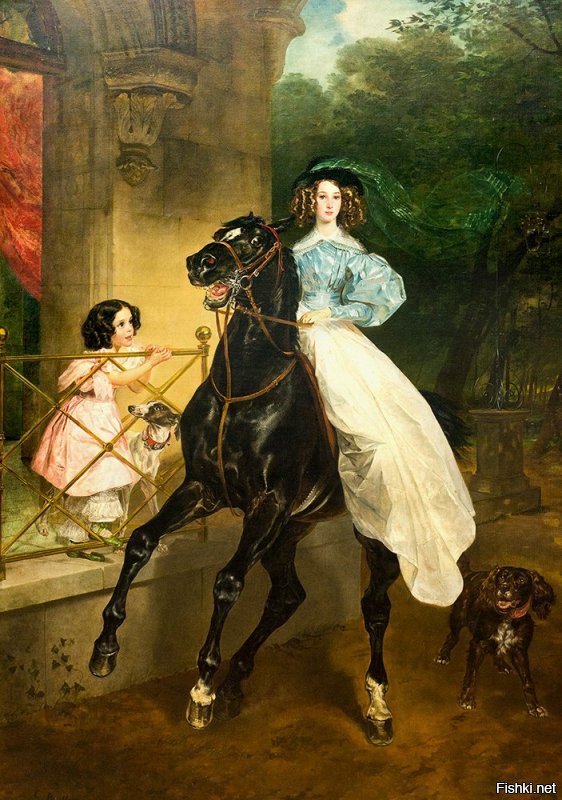 Картина «Всадница» художник Карл Брюллов. Написана в Италии в 1832 году.    В детстве, у нас дома висела огромная репродукция, под лаком. Шикарно смотрелась.