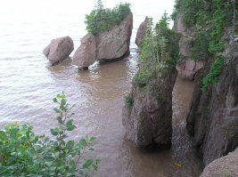 Это Hopewell rocks. В этом месте фиксируются самая большая разница между приливами и отливами. Вот фотка того-же места вов ремя прилива.