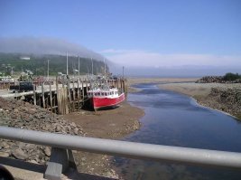 Корабли тоже на грунт садятся во время отлива. Интересное место. Вода отступает от берега на 3 км.