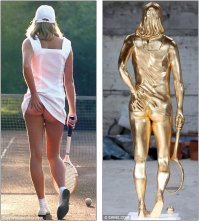 "...В 2011 году скульптор Бен Дирни создал скульптуру, покрытую золотом, которая в точности повторяет сюжет запечатлённый фотографом Мартином Эллиоттом. Моделью для скульптора стала всё та же Фиона Батлер, фигура которой, по заявлениям скульптора, практически не изменилась..." (С)