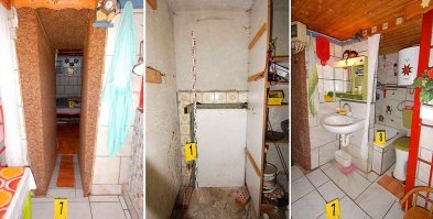 Когда вопрос стоит жить тебе или умереть, то гипсокартон и фанера, это тетрадные листочки. Тут явно не тюрьма. Те, кто хочет запереть когда-либо надолго и без возможности выхода наружу, действует по другому. 
P.S. Примерно так выглядит "задолбаешься проламывать".