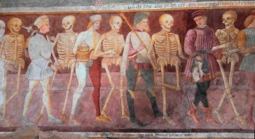 Если сказать сейчас про эту картину - чумовая картина , то молодежный сленг попадет в точку - это пляска смерти , написанная по мотивам свирепствующей европейской средневековой чумы.