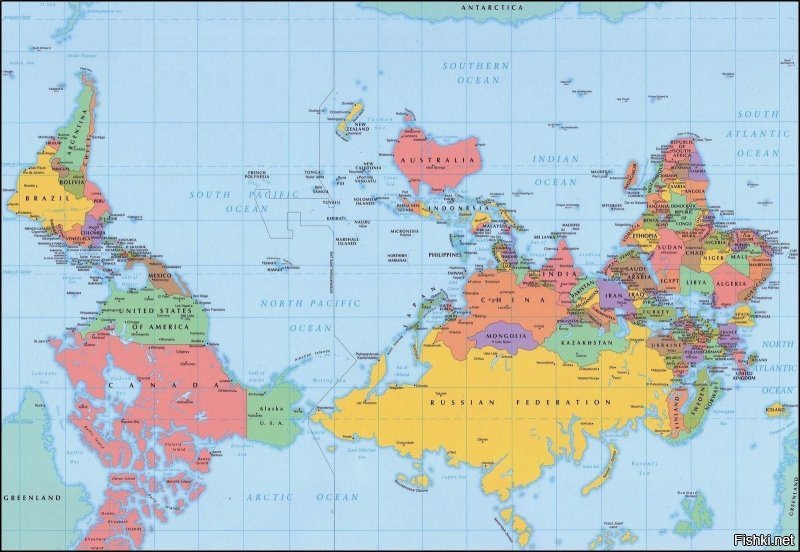 карта мира для австралийцев