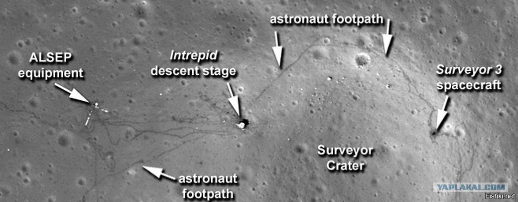 Фотографии мест высадки американцев на луне со спутников