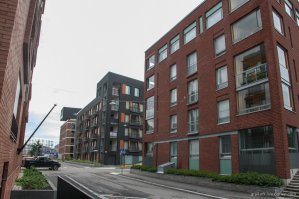 Ни то, ни другое. Старая деревяшка вообще как будто обгорелая 
Больше всего нравится однотонная скандинавская застройка, но увы, у нас так почти не строят...