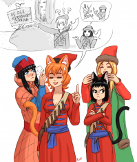 Китайская художница представила, как выглядели бы кошки, будь они девушками из аниме