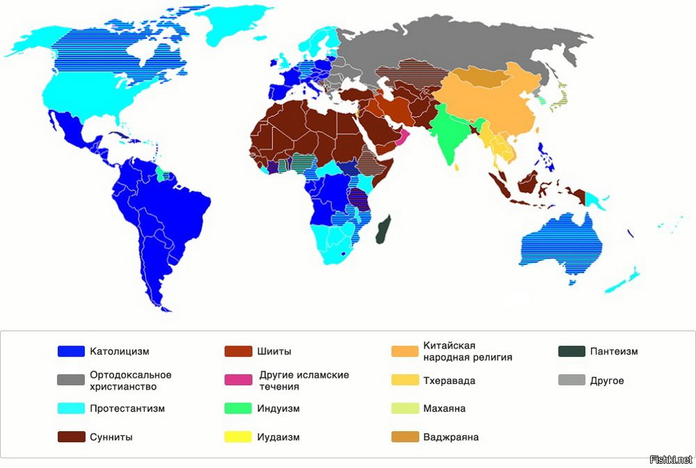 Карта мировых религий