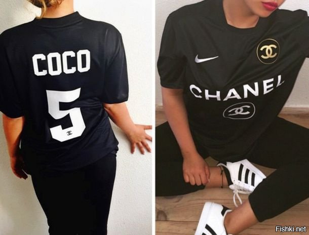 футболки созданные в сотрудничестве Найк с Шанель (Nike x Chanel) реально существуют и стоят +/- $125 - сам офигел :)