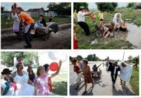 Городские свадьбы - это, извините, унылое говно по сравнению с настоящими деревенскими. Особенно весело бывает на второй и третий день (где сколько празднуют): ряженые, купания в лужах и т.п.