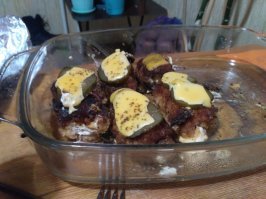 Спасибо сделал. Получилось вкусно и сочно. Только от себя добавил маринованный огурчик с верху и сыр.