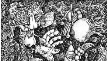 Напоминает искусство людей,больных шизофренией.