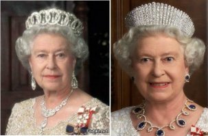 может, я и дурак, и шпиён, но тиара "Русский кокошник" королевы Александры - только копия тиары её сестры, Марии Фёдоровны. Изготовлена ювелирным домом Джерард И Ко. и подарена леди Солсбери Александре (тогда еще принцессе Уэльсской) на 25-ю годовщину свадьбы с Эдуардом.

Ребята, ну хватит пиз*деть. Нравится вам старушка, не нравится, страдаете ли вы метеоризмом при упоминании Британии - это ваше дело, но на х*я такую дешёвую конспирологическую херню гнать - не понимаю.  

И, кстати, на твоих картинках - две совершенно разные тиары - Владимирская (слева) и Русский кокошник.