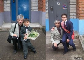 С сынишкой: в первый класс и выпускной