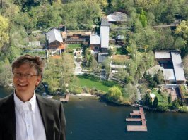 Очередная утка для имиджа. И «случайно» его сфотографировали... для дэйлимэйл.
Люди местами настолько наивны, что забывают, что у таких людей как Гейтс охраны дофига и агентуры, которые работают именно для таких целей. Создавать впечатление, что он приземлённый. 
Не будьте дураками и не давайте себя дурить! 
П.С. Для забывчивых и минусёров - вот его скромный домик. За 127 лимонов.