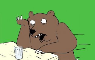 Как же мишка устал от всего этого...