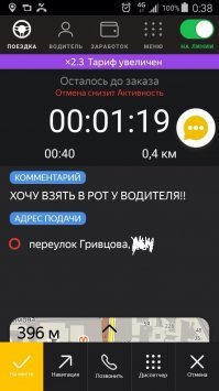 Друг работает в такси, пришёл заказ. Как выяснилось, проигранное пари. Всё прошло как надо