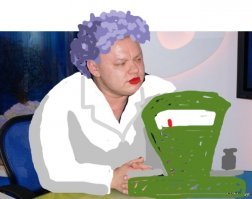 Да чо, парик и будет обычная такая типичная Зинка из рыбного отдела с рынка)))