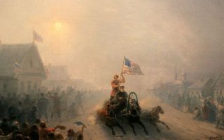 Айвазовский, "Раздача продовольствия", 1892.

Не иначе как это угнетаемые англами и саксами там от благодарности кланяются пока их спасают и помогают.