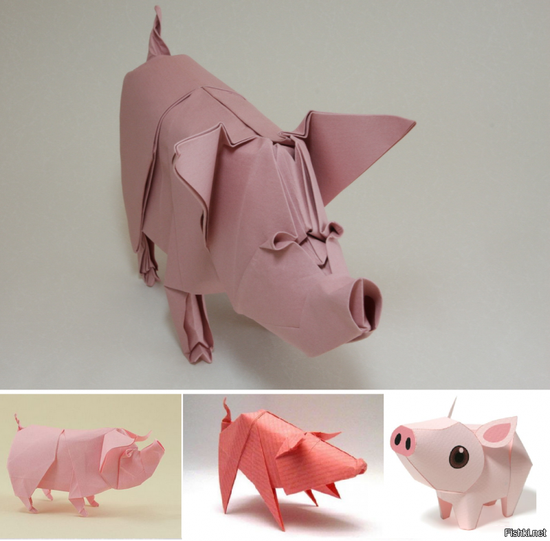 Оригами. Как сделать свинью из бумаги (видео урок)