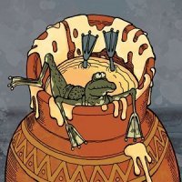 Жили-были две лягушки, две подружки. Однажды забрались они в погреб и угодили в кувшин с молоком. Барахтались они, барахтались, и вот одна лягушка сказала: «Все! Хватит! Все равно нам не выбраться, а сил уже нет, будь что будет…», - сложила лапки и захлебнулась в молоке.

      А другая продолжала барахтаться, повторяя про себя: «Лучше умереть в борьбе за жизнь, чем знать о том, что есть шанс на спасение, и им не воспользоваться. Умереть я успею всегда…».

     Так, с этими словами она продолжала барахтаться, пока уже окончательно не выбилась из сил, как вдруг, почувствовала под лапками что-то твердое - молоко превратилась в масло.

     «О! Чудо! Я спасена!» - воскликнула лягушка, оттолкнулась лапками и выпрыгнула из злополучного, а может и счастливого кувшина, так как только теперь лягушка окончательно усвоила один урок: что как бы ни было тяжело и как бы близко не подбиралась безысходность, за жизнь стоит побороться до конца.