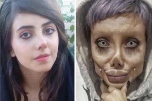 да норм деваха, развела всех в сети, есть у нее грим и по страшнее :)