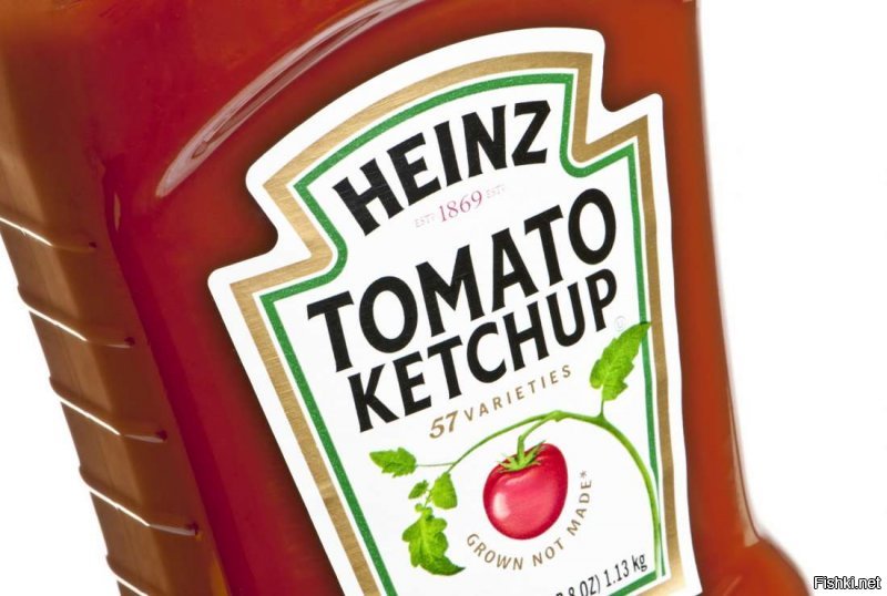 Средний америкос потребляет 30 кг кетчупа в год.
