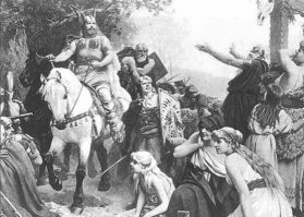 " - Как вы там потомки, готы? Как наяриваете друг другу впятером под одним одеялом?  
- Прости нас Алларих, мы всё прое...!!"