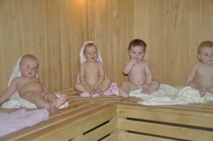 Расскажите им что до 12 лет в баню нельзя:).
А если серьезно, то всю жизнь с самого детства ходил, хожу и люблю баню.