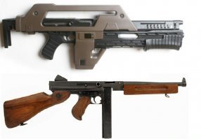 Тяжёлый и не эффективный но красивый, собака, даже в "Чужом" снялся...правда в гриме ;)